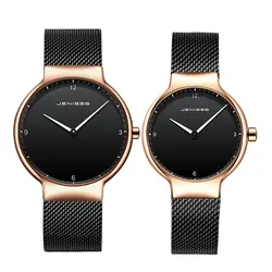 Пару часов для Для мужчин Для женщин часы 2018 новый бренд JENISES Бизнес Японии кварцевые часы наручные мужской час женский любителей смотреть