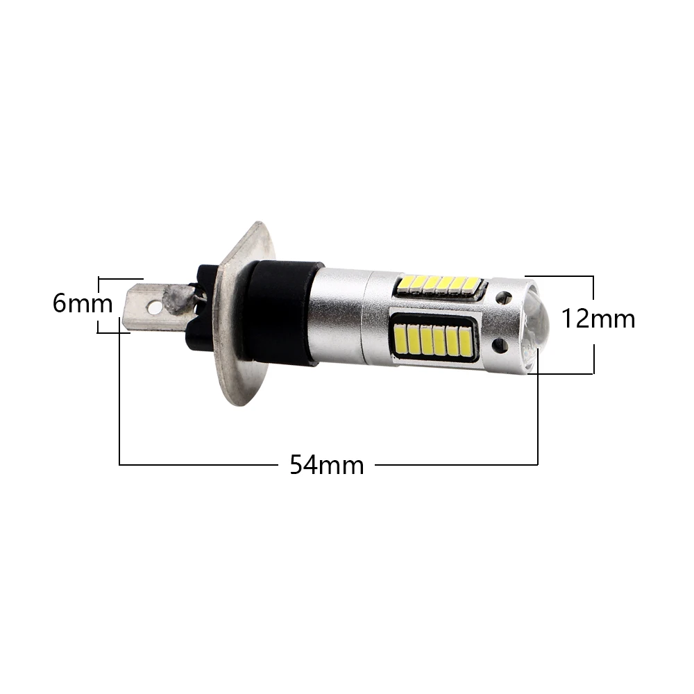 YM E-ярко-1 шт. светодиодный туман светильник фары H1 H3 4014 30 для SMD стайлинга автомобиля противотуманная фара головной светильник, работающего на постоянном токе 12 В в белый 600Lm бесполярности