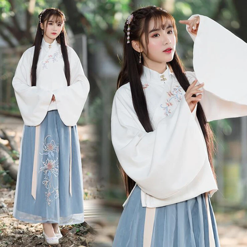 Китайское платье hanfu женское платье Чонсам традиционная китайская одежда для женщин китайская блузка Китайский костюм