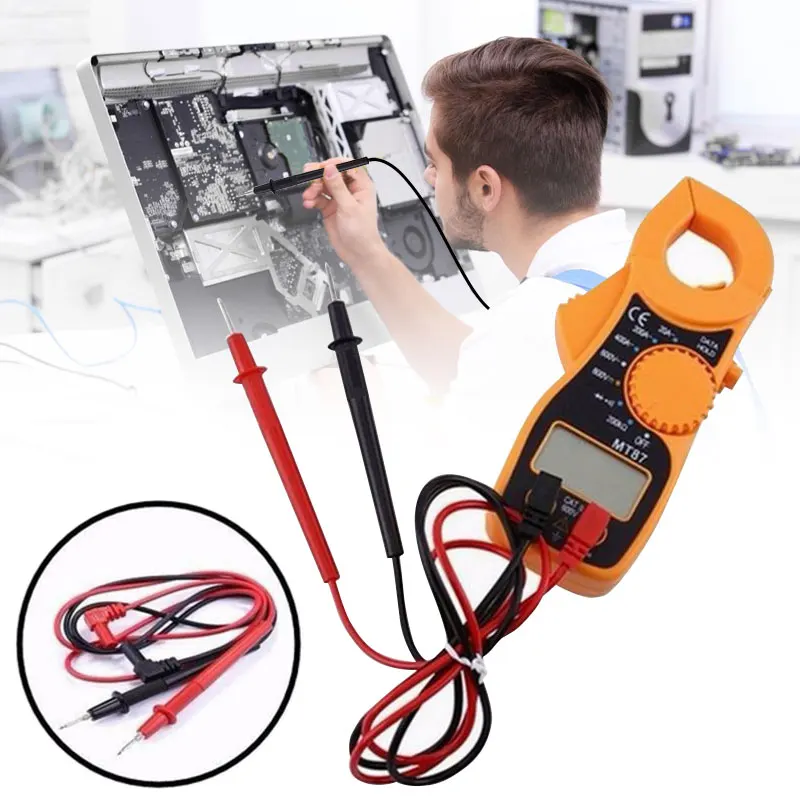 

2Pcs Multi Meter Test Probe Thin Tip Needle Digital Multimeter Capacitor Measurement Probes Test Lead Pin Pen Tester UK
