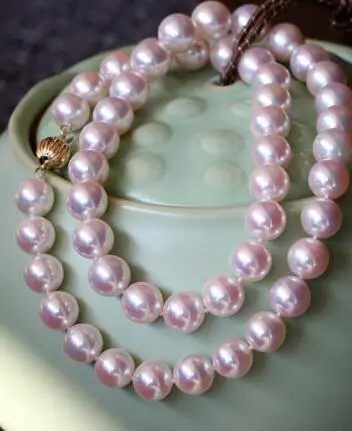 

Wholesale price ^^^elegant round Japanese AAA 9-10mm white round pearl necklace