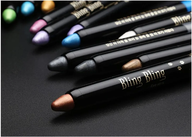 Glitter Eye Shadow Pencil Beauty Shimmer Highlighter Eyeshadow Pen Stick Waterproof Long Lasting Eyes Makeup