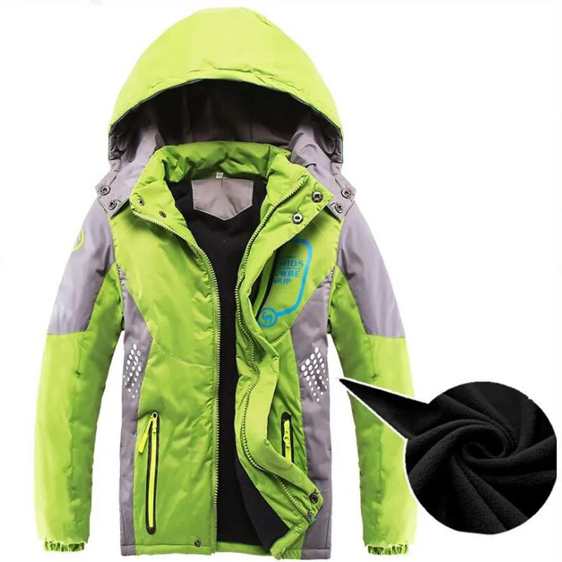 Kids Jackets Boy With Hooded Coat Outerwear For Girls Children 4-14 Years Raincoat Winter Waterproof
