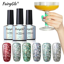 FairyGlo 10ML Estrelado Gel Unha Polonês Super Bling Glitter Soak Off UV LED Polonês Gel Cor Semi Permanente Gellak sorte de tinta Shilak(China)