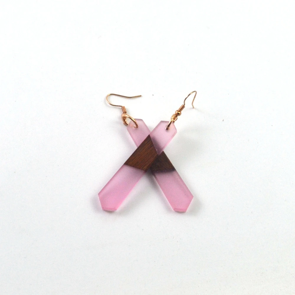 Leanzni – boucles d'oreilles en bois naturel Vintage rose clair, bijoux de mariage simples pour femmes, cadeaux, fêtes à la mode