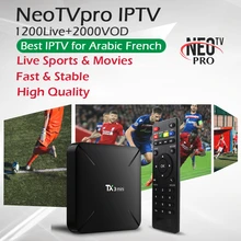 TX3Mini Android 7,1 tv Box+ 1 год французский арабский IP tv Neo tv pro 1G/16G& 2G/16G Amlogic S905W 4K H.265 WiFi медиаплеер Smart IP tv