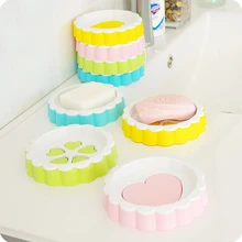 4 шт. круглая тарелка для мыла в форме нарисованного сердца, двойная сливная тарелка для мыла