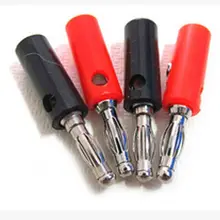 10pcs 4mm Adapter Wire Cable Audio Speaker Banana Plug Connectors Black And Red