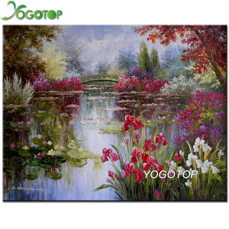 

YOGOTOP Full Square/Round Mosaic Diamond Embroidery,Claude Monet,5d Diy Diamond Painting Water Lilies rhinestones art YY473