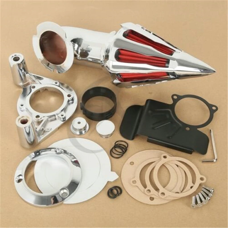 Chrome Spike Air Filter Kit Intake For Harley Electra Road Glide FL 2008-2012 New Motorcycle Chrome Spike Air Filter Kit Intake For Harley Electra Road Glide FL 2008-2012 New Motorcycle