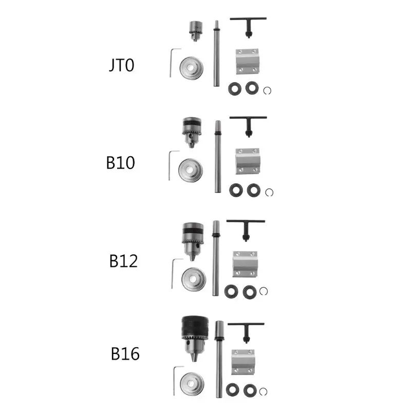 Koop JTO B10 B12 B16 Elektrische Boor Geen Power Spindel Montage DIY Houtbewerking Snijden Slijpen Kleine Draaibank Trimmen riem Boor Chuck