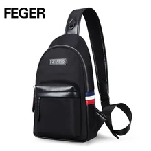 Мужская нагрудная сумка, мужские сумки-мессенджеры на молнии, сумка через плечо, модная сумка на плечо, ПУ, повседневная Водонепроницаемая роскошная сумка, дизайнерские сумки FEGER