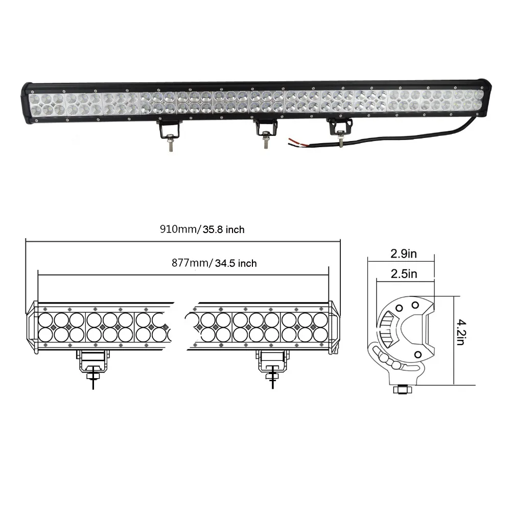 20 мм/22 28 36 дюймов 126 Вт 144 Вт 180 Вт 234 Вт внедорожный светодиодный рабочий светильник бар комбо балка для трактора грузовых автомобилей atv внедорожник вождения светильник 12v 24v
