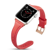 Красный цвет кожаный ремешок для часов Apple Watch 38 мм, VIOTOO женский ремешок для часов из натуральной кожи