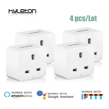 

4 Pack Hyleton smart socket wifi plug Remote Control UK power switch Working with Amazon Alexa and Google for smart life
