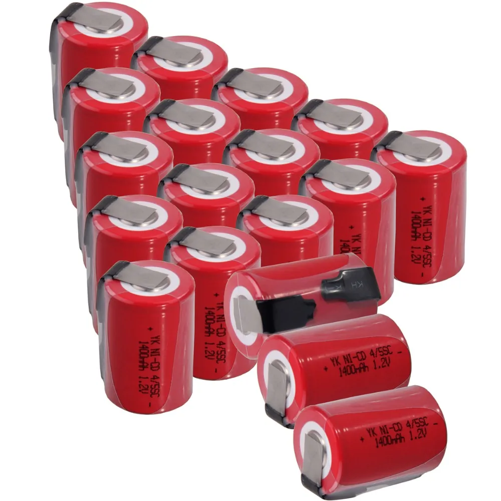 18 pcs 4/5SC 1400mah 1.2v battery NICD rechargeable batteries for makita bosch B&ampD Hitachi metabo dewalt power tools | Электроника