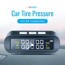 Лидер продаж, солнечная система контроля давления в автомобильных шинах TPMS, система контроля давления, дисплей, прикрепленный к стекПредупреждение tpms, предупреждение о температуре с 4 датчиками, бар