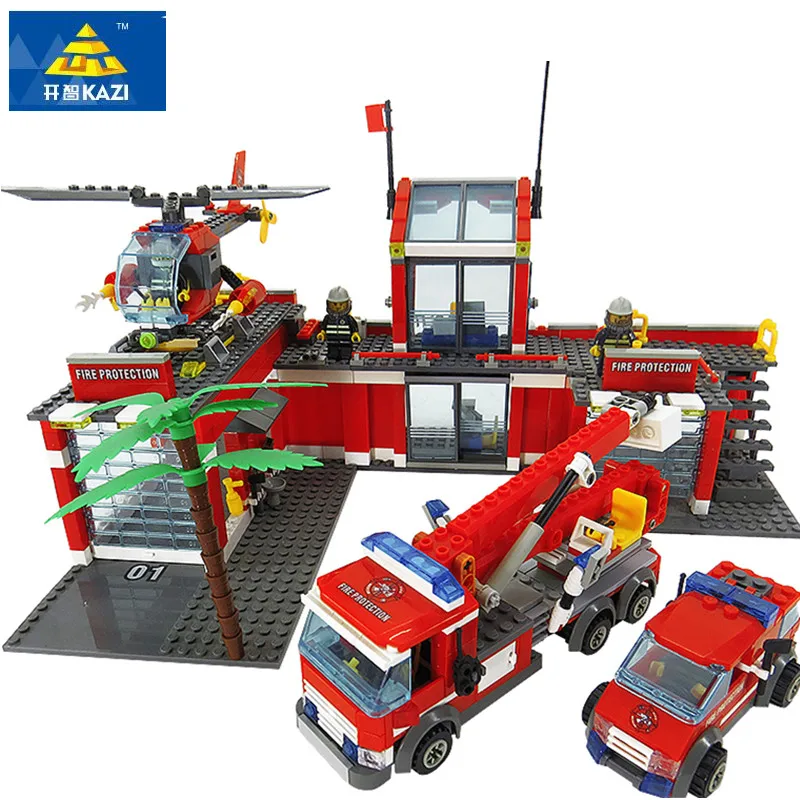 

KAZI City Fire Building Blocks 774+pcs DIY Assemblage Blocks Compatible Legoed Firefighter Action Figure Toys for children