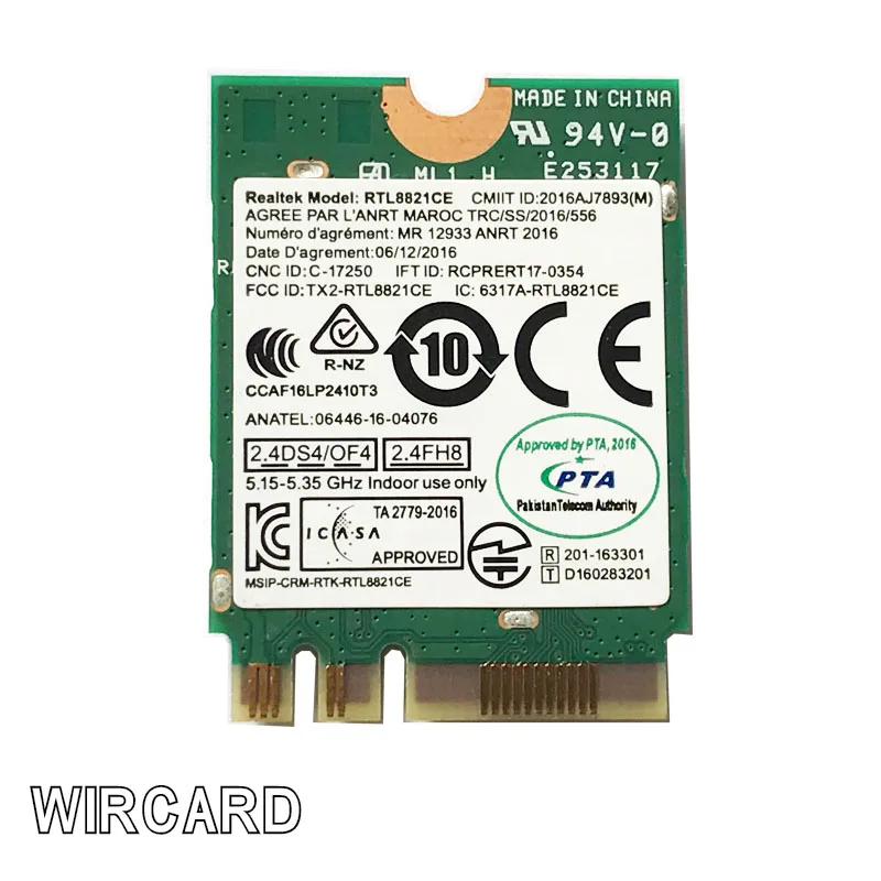 RTL8821CE 802.11AC 1X1 Wi-Fi+ BT 4,2 Combo адаптер card FRU 01AX710 беспроводная сетевая карта для ноутбука