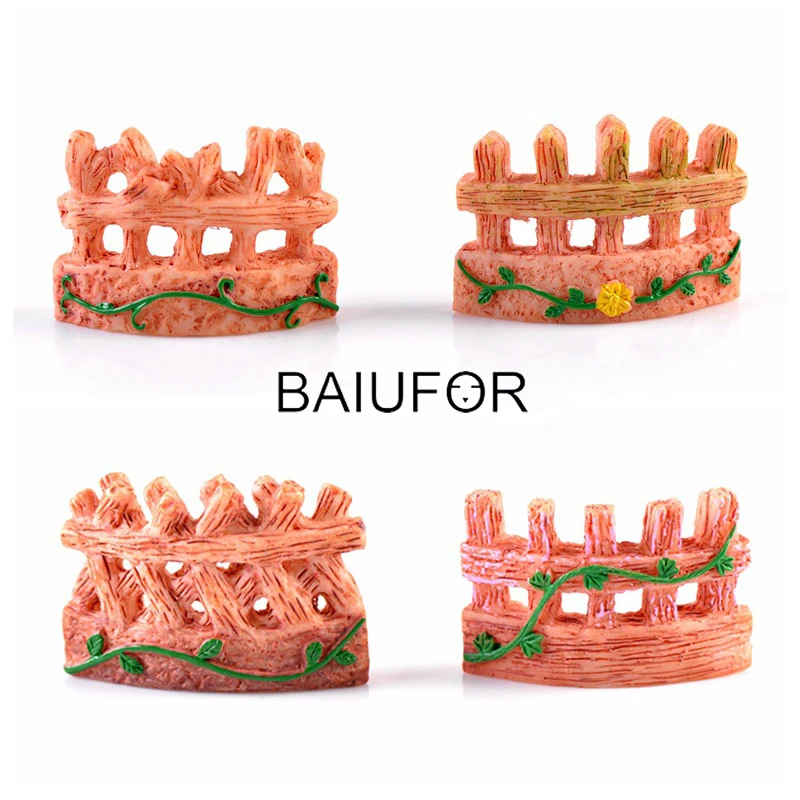 BAIUFOR Miniature &amp Figurines Pastoral Fence Fencing Mini Garden Decor DIY Terrarium Moss landscape Material Flower Pot | Дом и сад