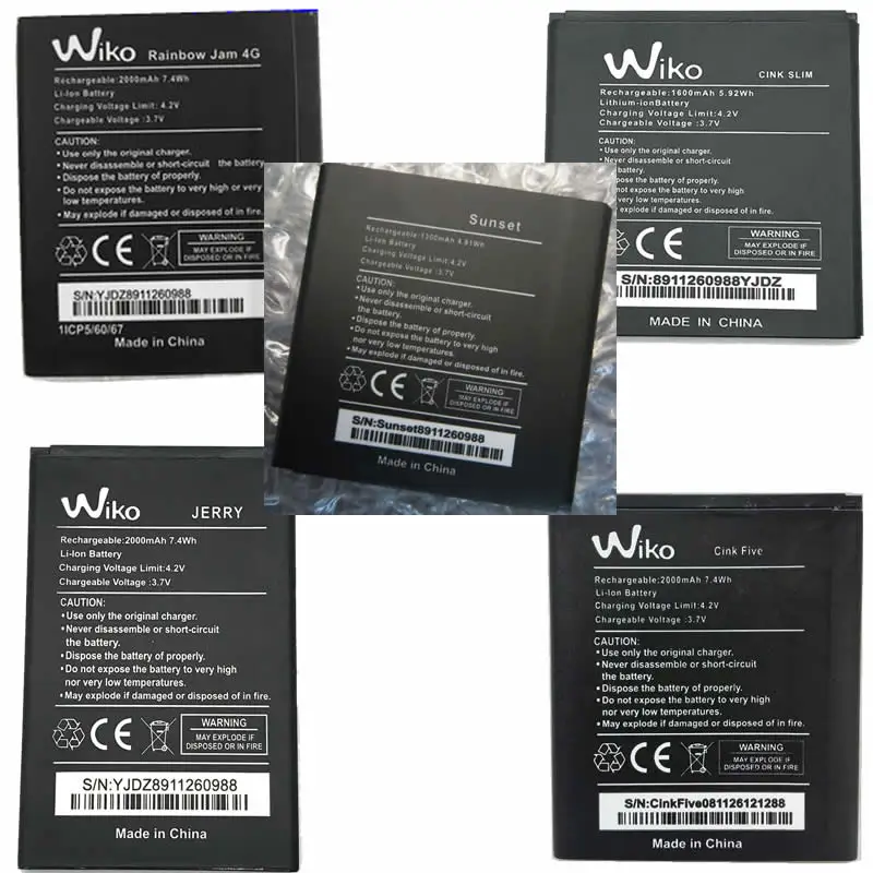 

Wiko rainbow Jam 4G Cink Slim Cink five JERRY SUNSET Battery for Wiko Mobile Phone Batteries + Tracking Code