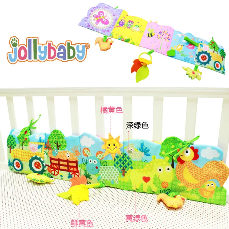 1 шт. Jollybaby детская кровать кроватки бампер мультфильм животных ткань книги развивающие Знания Вокруг Multi-touch для весело плюшевые игрушка