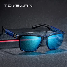 TOYEARN новые брендовые дизайнерские винтажные мужские квадратные поляризованные солнцезащитные очки, мужские спортивные зеркальные солнцезащитные очки для вождения
