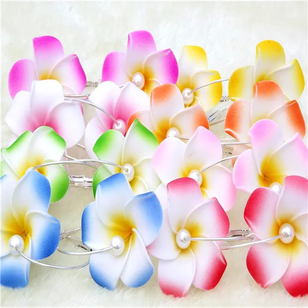 

accessories earring frangipani bubble in Hawaii flower Wholesale -hot new pearl ear pin girls earrings frangipane Hawaii foam