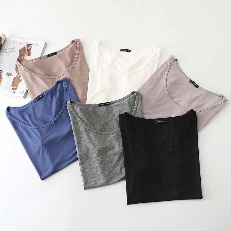  womens top Lady Cotton long sleeve O-neck top woman tshirt all match Basic t-shirt black gray white