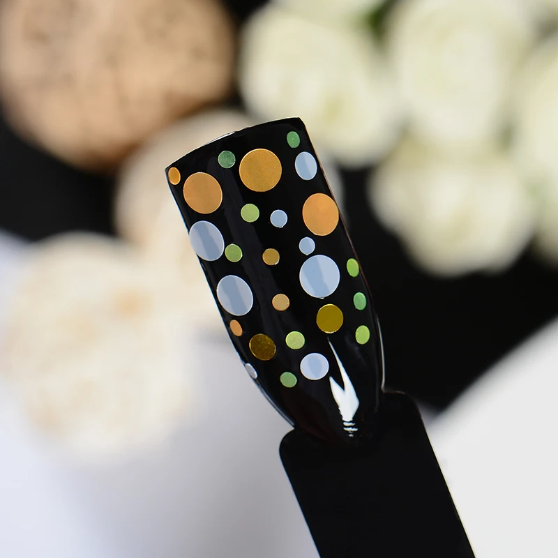 

MEET ACROSS Holographic Laser Nail Art Sequins 1 Box Neon Nail Glitter Dust Paillettes Powder 3D Shining Nail Art Decorations