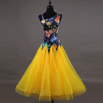 

Ballroom Dance Dresses Competition Dancewear Modern Women Flamenco Waltz Tango Smooth Ballroom Dance Costumes flower Q058