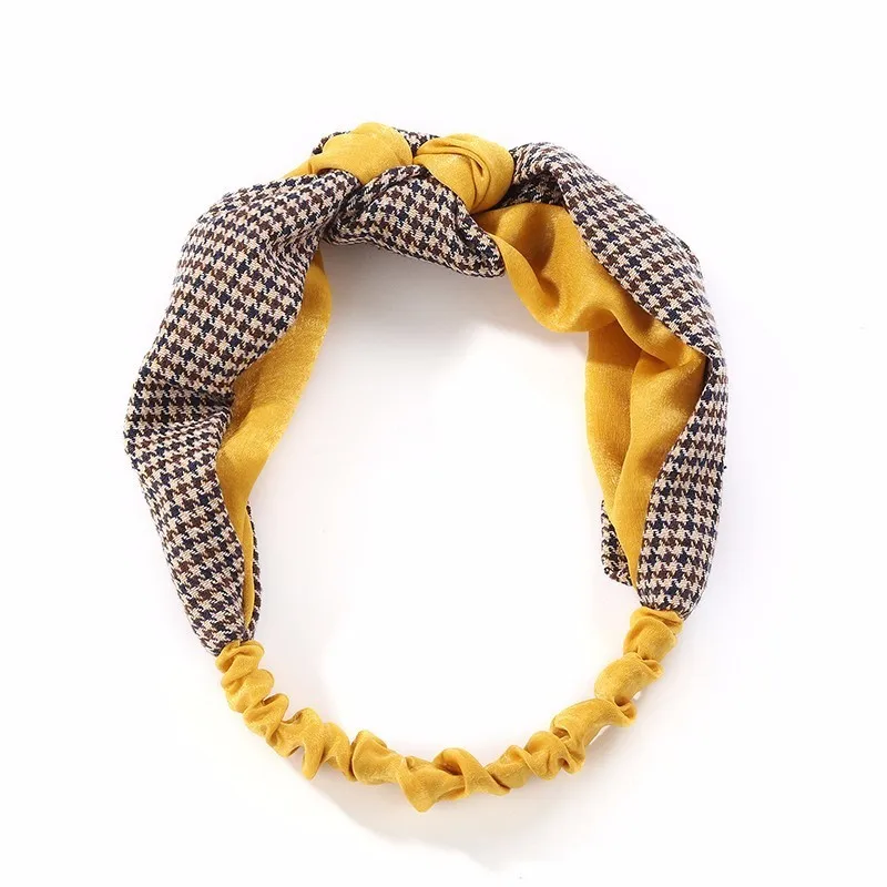 

Fashion Yoga Turban Headband Knot Grid Elastic Hairbands for Women Girls Hair Accessories Hair bands for Women Bandanas