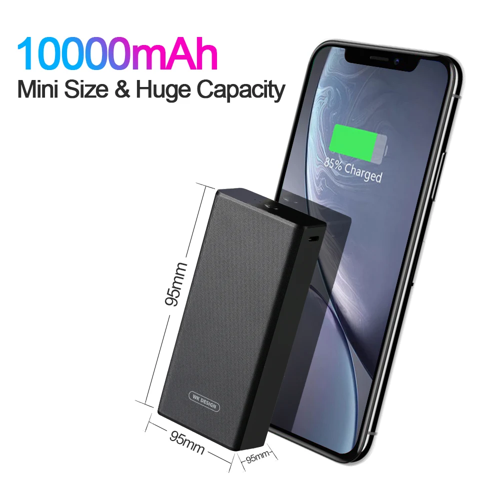 WK Power Bank Mini 10000mah Portable Charger Powerbank for iPhone Xiaomi Mi Power Bank External Battery Pack Poverbank Solar