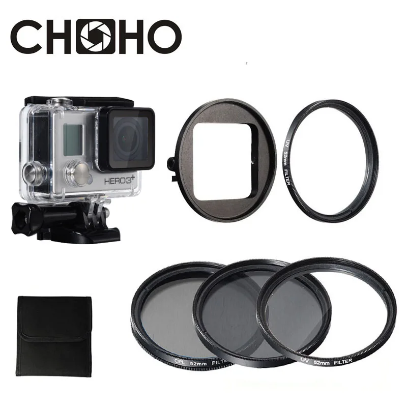 For Go Pro waterproof case Diving Filter protector 58mm Circular Polarizer CPL UV ND4 Dive Filtors Gopro 4 3+ Accessories | Электроника