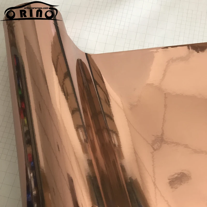 Rose Gold Vinyl Self-adhesive Home Sticker Decoration Mirror Chrome Foil Wedding 