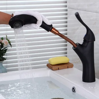 

Orb European High-end Antique Pull The Bathroom Faucet Hot And Cold Sprayer Faucet Kitchen Faucet Lt66