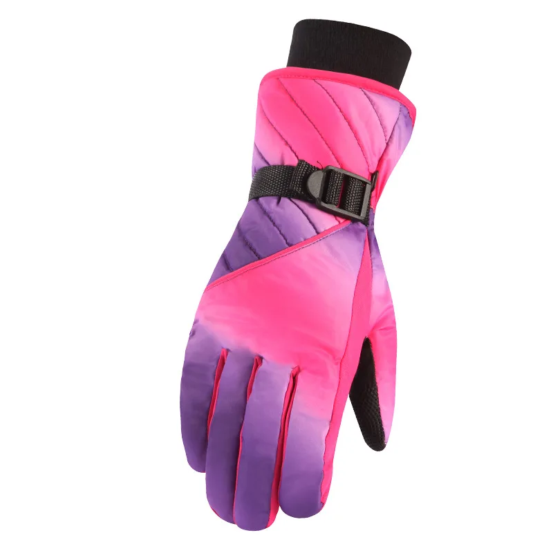 Женские лыжные перчатки с сенсорным экраном, зимние теплые хлопковые водонепроницаемые уличные спортивные перчатки, ветрозащитные утолщенные прочные перчатки для верховой езды