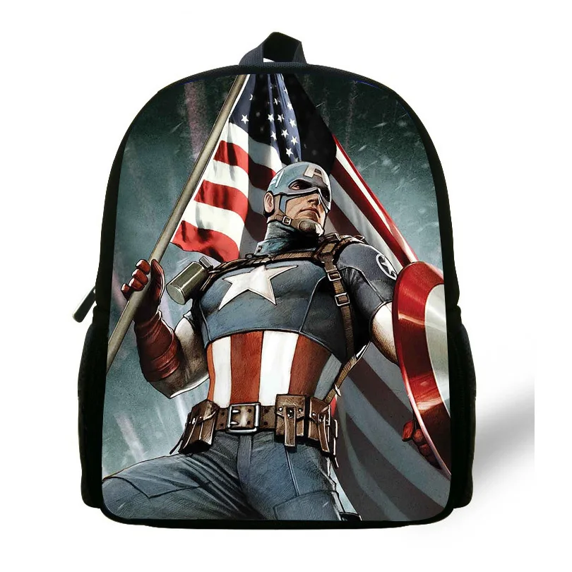 12 inch Mochila Captain America Bag Avengers Backpack Kids Bags Boys