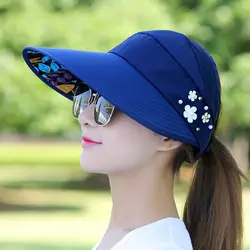 Летние солнцезащитные головные уборы уличные спортивные женские кепки Складная пляжная шляпа модная повседневная шапка s Бесплатная