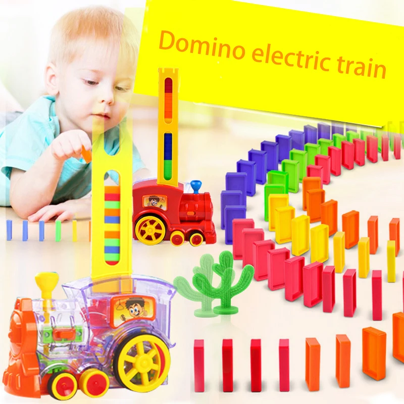 Новое Автоматическое размещение домино Электрический поезд со световым звуком