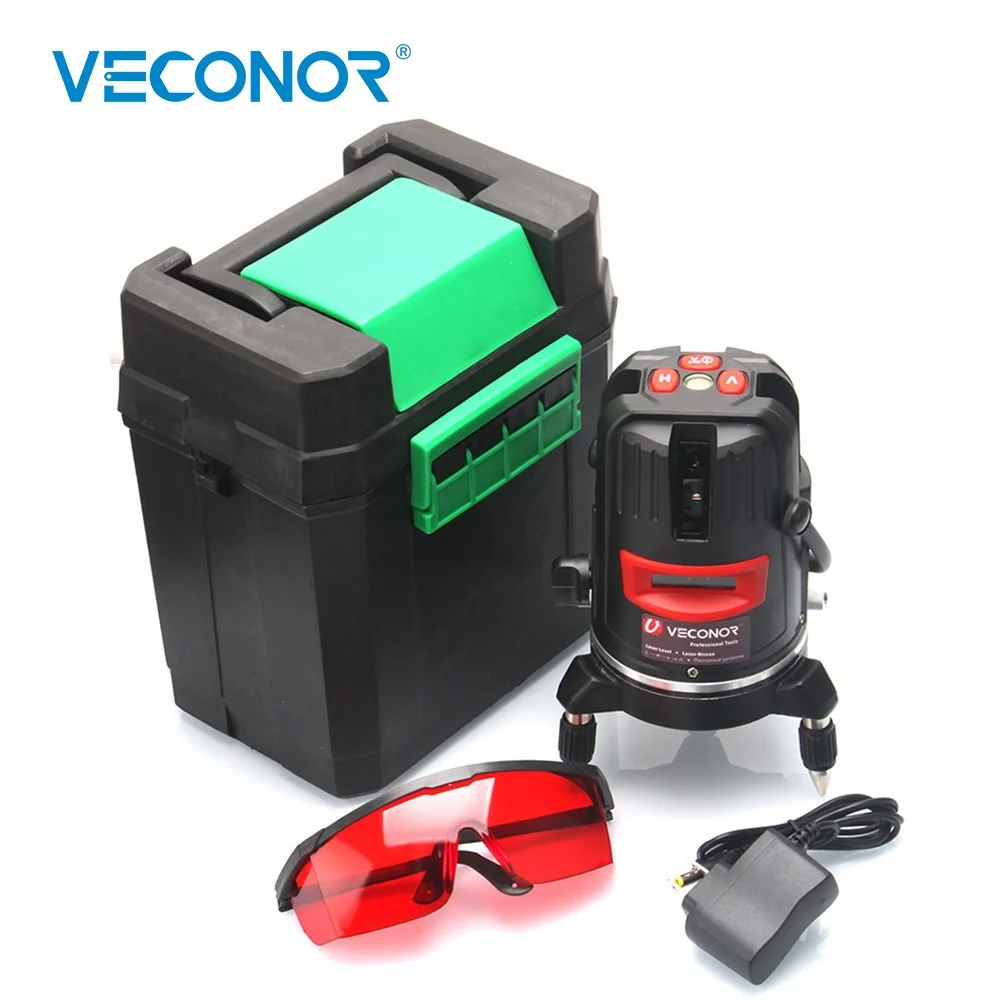 

Veconor Laser Level 3 Lines 4 Points Optical Instruments Vertical Horizontal Self-leveling Red Laser line Measuring Tool