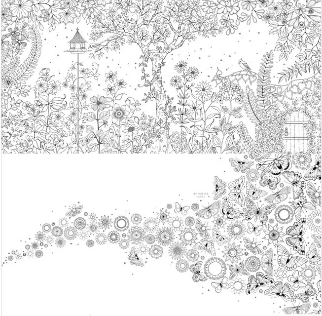 96 Pages Secret Garden KOREA VERSION An Inky Treasure Hunt And Coloring Book For Children Adult Graffiti Painting Drawing In Books From Office