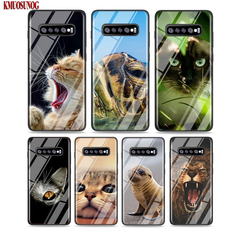 

Black Silicone Case Cute animals art for Samsung Galaxy Note 10 9 8 Pro M30 M20 S10E S10 5G S9 S8 S7 Plus Cover