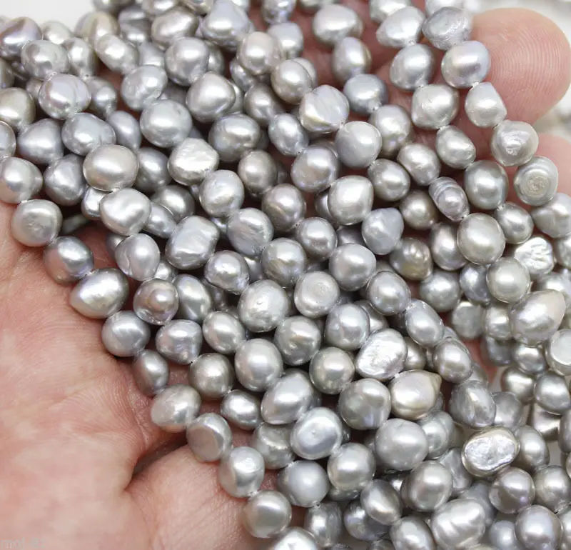 

Lots 10 Strands 6-7mm Natural Gray Real Freshwater Pearl Loose Beads 15