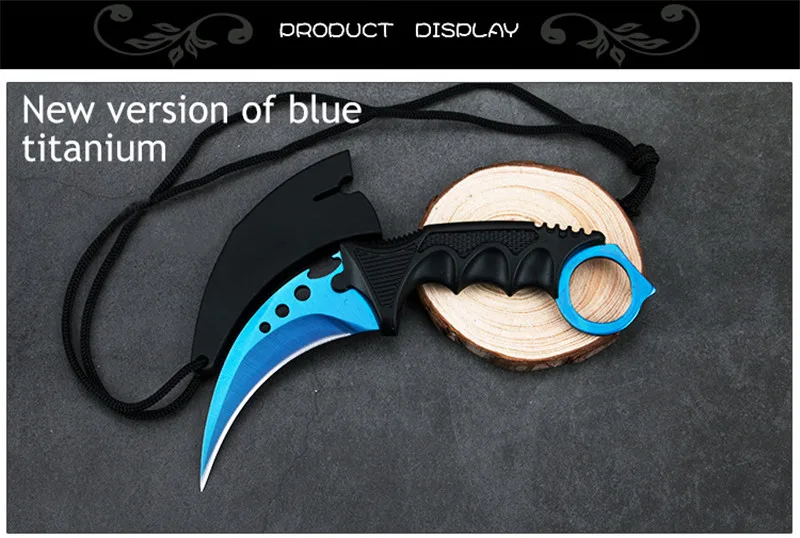 Karambit CSGO игра коготь нож открытый коготь высокой твердости нож для выживания в дикой природе многофункциональный прямой нож - Цвет: 5