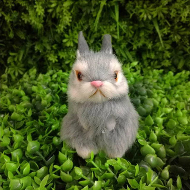 Kids 11cm Simulation Mini Toy Cute Artificial Animal Small Rabbit Plush Toys For Children Home Dollhouse Decorations Gift Stuffed Plush Animals Aliexpress