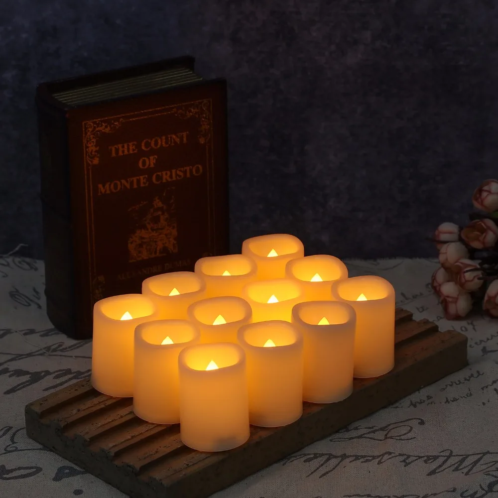Kohree 12pcs Led Flickering Votives Candles Flameless Fake Candle Battery Remote Control Led