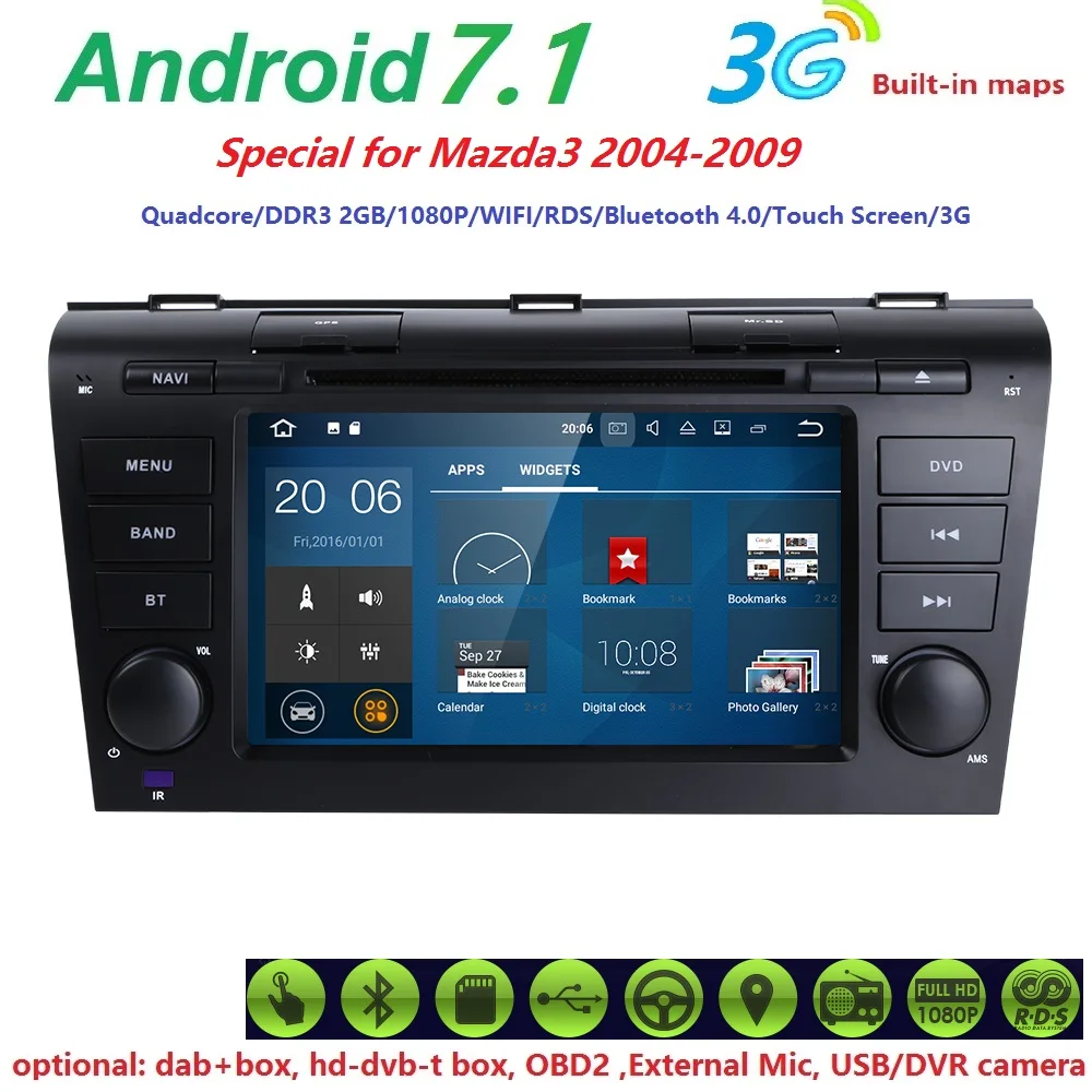 imágenes para 2G RAM ROM 16G 1024*600 QuadCore Android 7.1 Fit para Mazda 3 2004 2005 2006 2007 2008 2009 Mazda $ number Coches Reproductor de DVD de Navegación GPS imágenes para 2G RAM ROM 16G 1024*600 QuadCore Android 7.1 Fit para Mazda 3 2004 2005 2006 2007 2008 2009 Mazda $ number Coches Reproductor de DVD de Navegación GPS