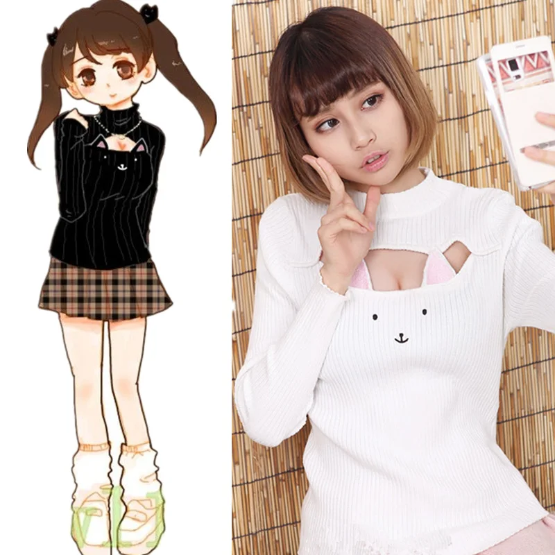 Japanese Harajuku Love Live Choker Cat Sweater Cosplay Costume Sexy