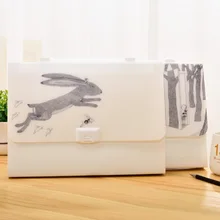 1 шт. 13 межслойный PP широкий кошелек A4 330x235 мм белый цвет мультфильм кролик подача продуктов для дома и школы Deli 72461